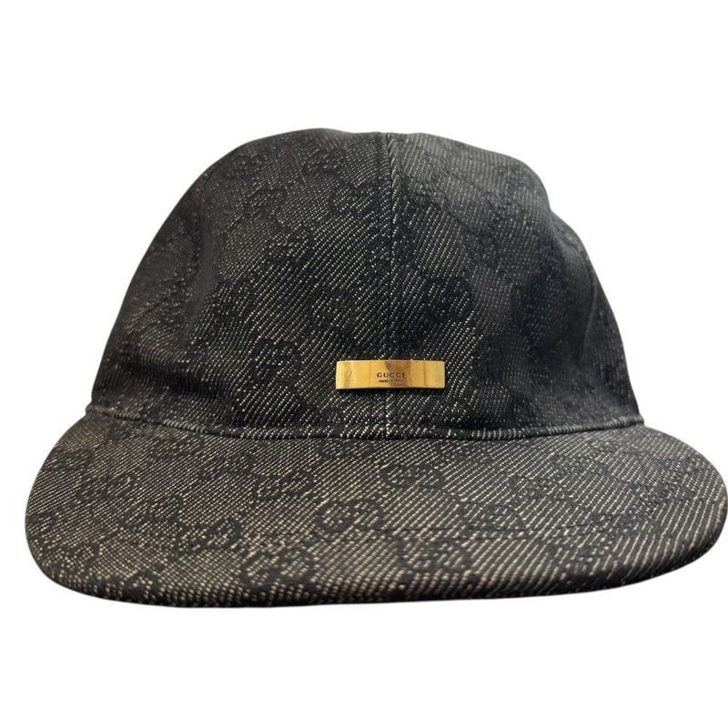 Good Gucci GG Canvas Cap M Gray Men's Used