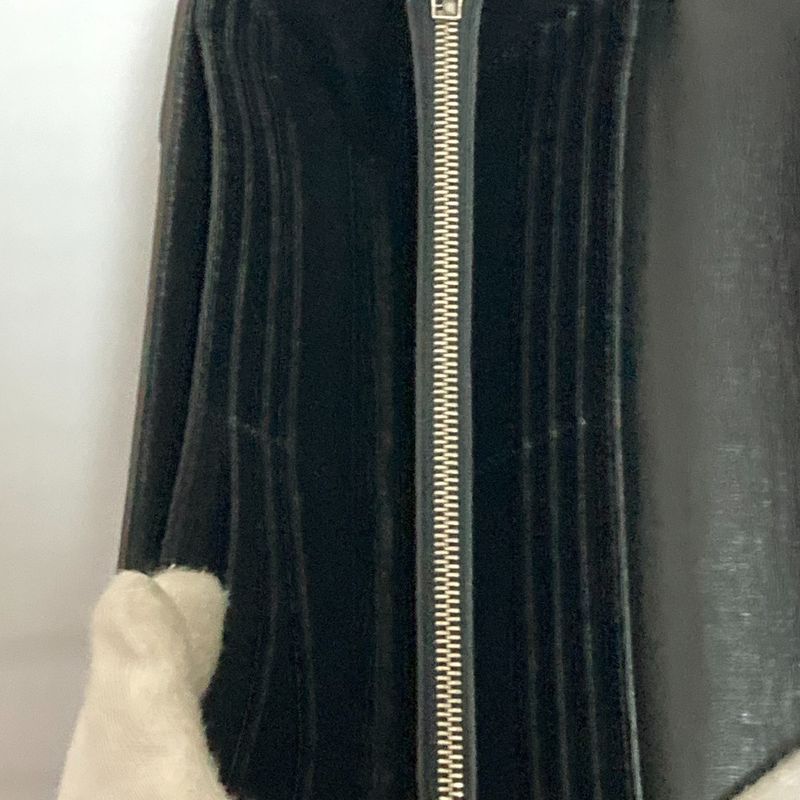 Celine Flap Leather Long Wallet Long Wallet Navy Ladies Used