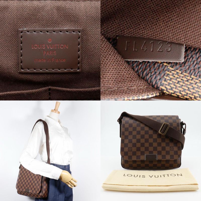 Louis Vuitton District PM N41213 Damier Canvas Brown Fl4123 Unisex Shoulder Bag