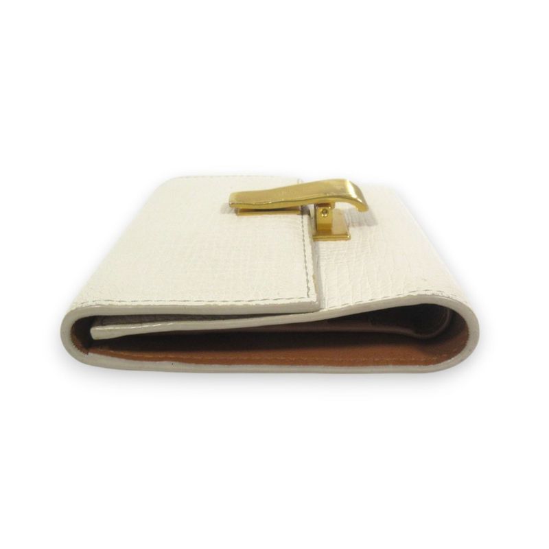 Good Bottega Veneta Parmelato Leather Trifold Wallet Compact Wallet Ivory And