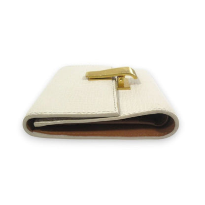Good Bottega Veneta Parmelato Leather Trifold Wallet Compact Wallet Ivory And