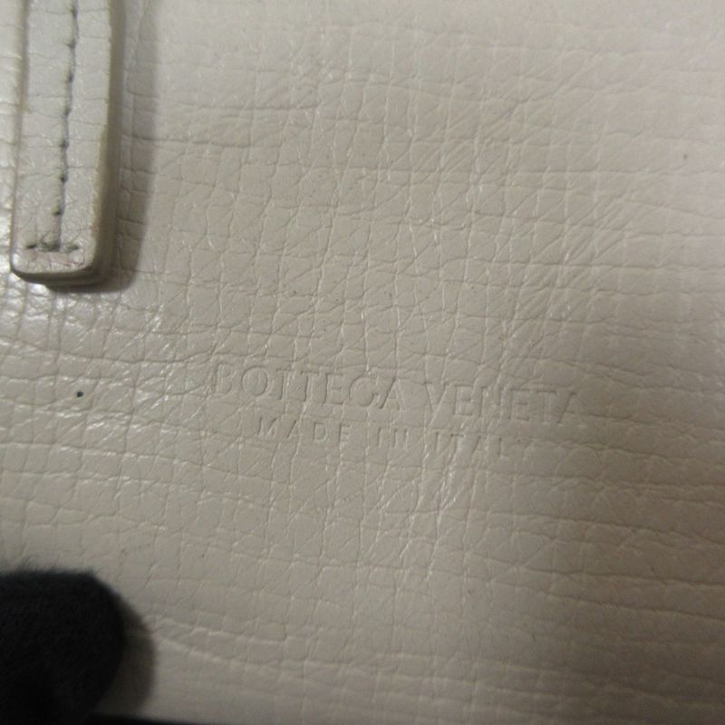 Good Bottega Veneta Parmelato Leather Trifold Wallet Compact Wallet Ivory And