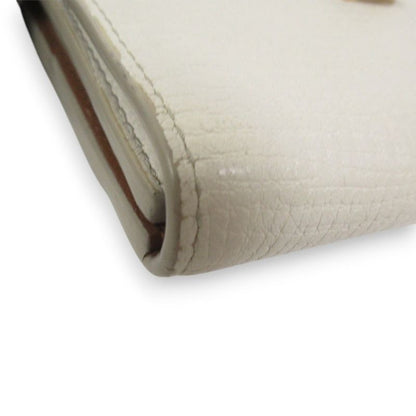 Good Bottega Veneta Parmelato Leather Trifold Wallet Compact Wallet Ivory And