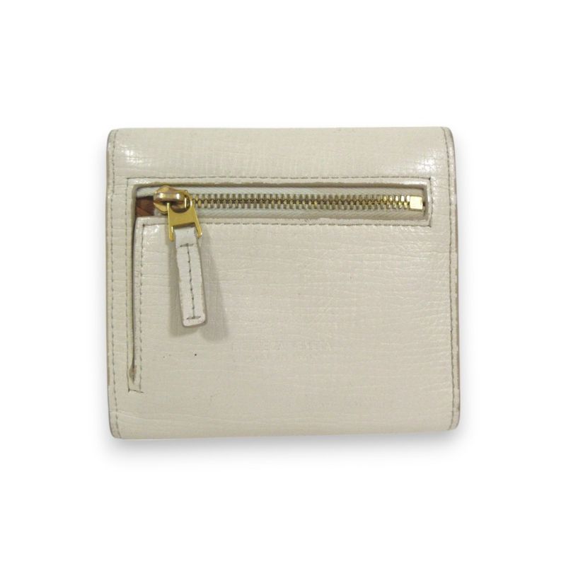 Good Bottega Veneta Parmelato Leather Trifold Wallet Compact Wallet Ivory And