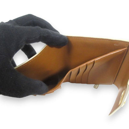 Good Bottega Veneta Parmelato Leather Trifold Wallet Compact Wallet Ivory And