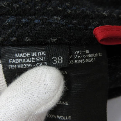 Prada Sport 100% Wool Knee-length Slit Tweed Skirt 38 Black Women Used