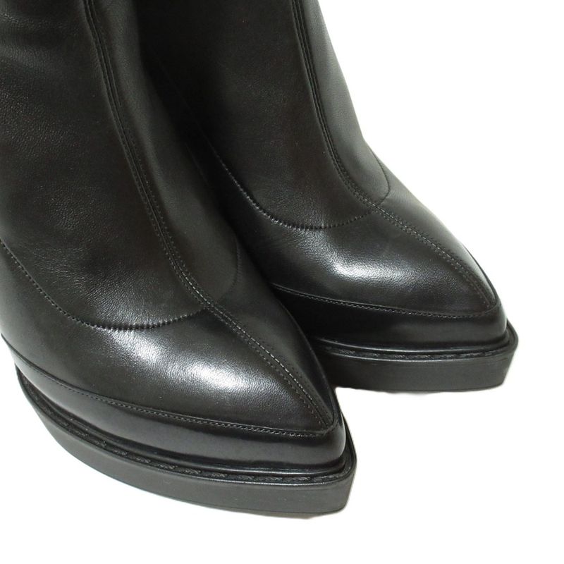 Gucci Leather Pin Heel Pointed Toe Short Boots 226336 Size 34 1/2 Approx 21.5cm