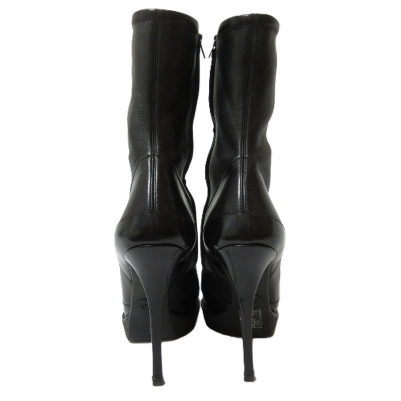 Gucci Leather Pin Heel Pointed Toe Short Boots 226336 Size 34 1/2 Approx 21.5cm