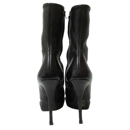 Gucci Leather Pin Heel Pointed Toe Short Boots 226336 Size 34 1/2 Approx 21.5cm