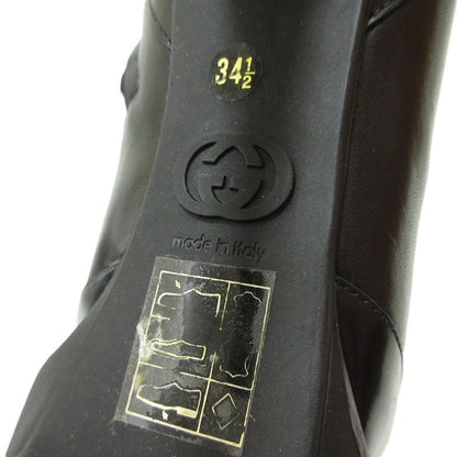 Gucci Leather Pin Heel Pointed Toe Short Boots 226336 Size 34 1/2 Approx 21.5cm