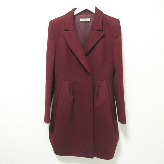 Good Prada Double Breasted Long Tailored Jacket Bordeaux Women's Used