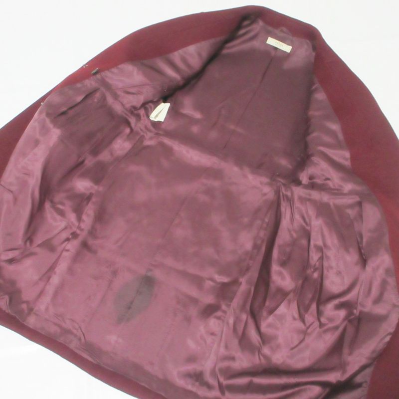 Good Prada Double Breasted Long Tailored Jacket Bordeaux Women's Used