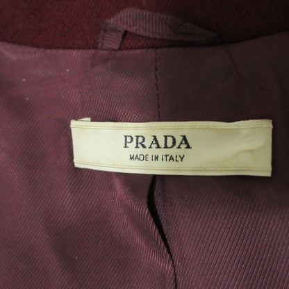 Good Prada Double Breasted Long Tailored Jacket Bordeaux Women's Used
