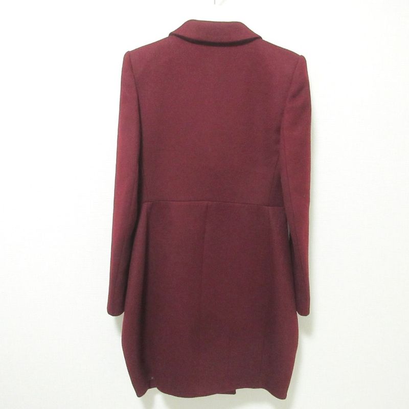 Good Prada Double Breasted Long Tailored Jacket Bordeaux Women's Used