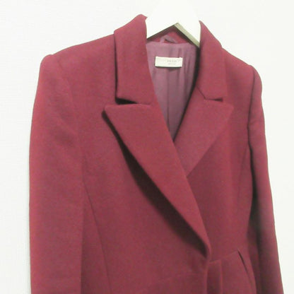 Good Prada Double Breasted Long Tailored Jacket Bordeaux Women's Used