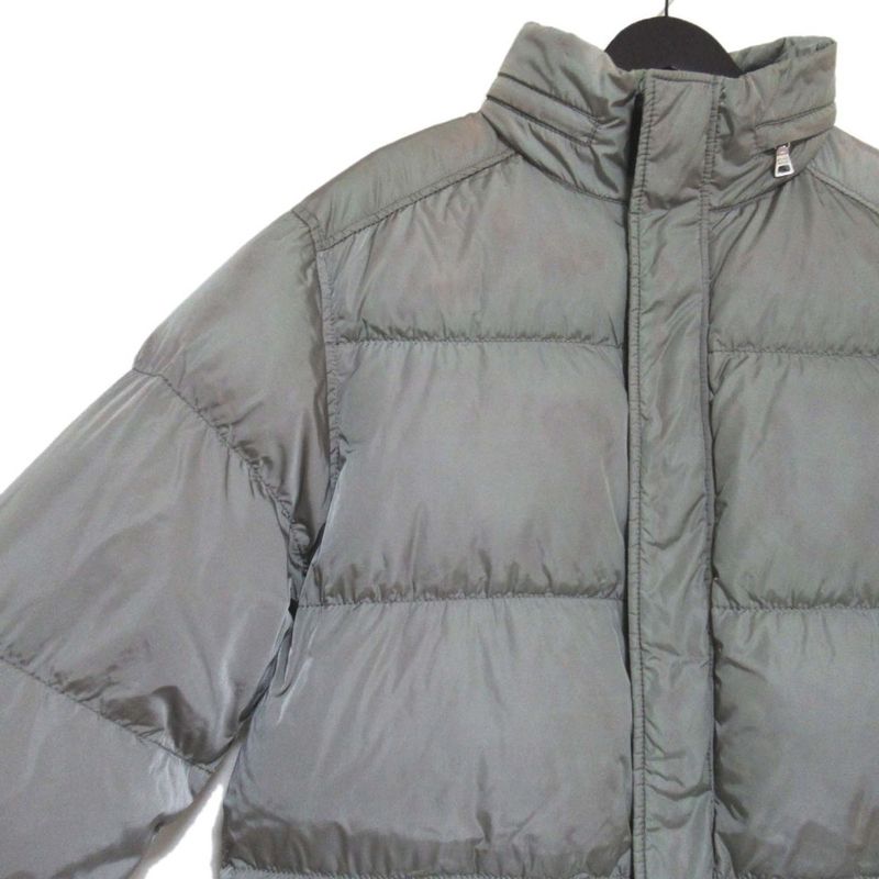 Prada Storage Hood Nylon Down Jacket Size 48 Khaki Men's Used
