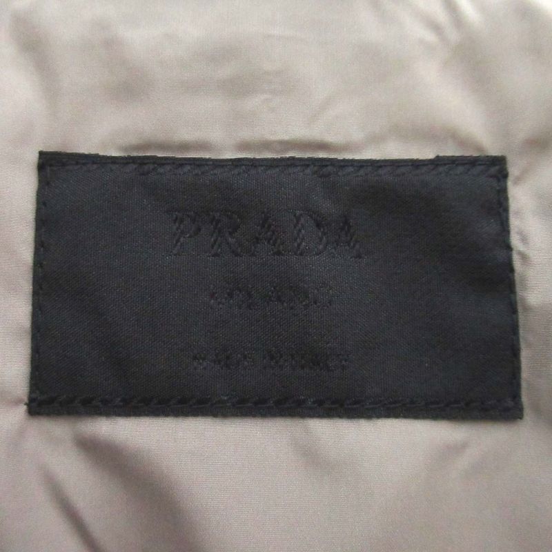 Prada Storage Hood Nylon Down Jacket Size 48 Khaki Men's Used