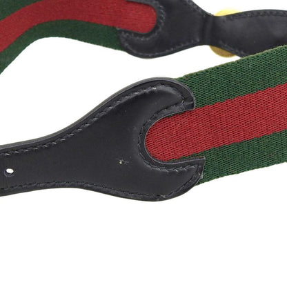 Good Gucci Vintage Sherry Line And Horsebit Belt 70-28 Green And Red Ladies Used
