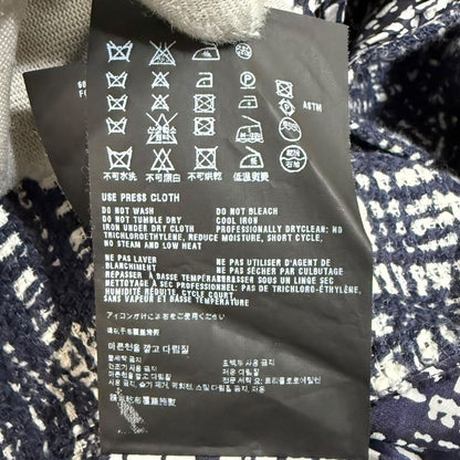 Prada Linen Blend Knee Length Summer Tweed Dress 38S Navy Women Used