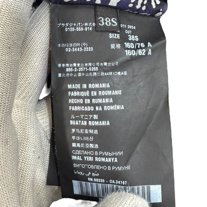 Prada Linen Blend Knee Length Summer Tweed Dress 38S Navy Women Used