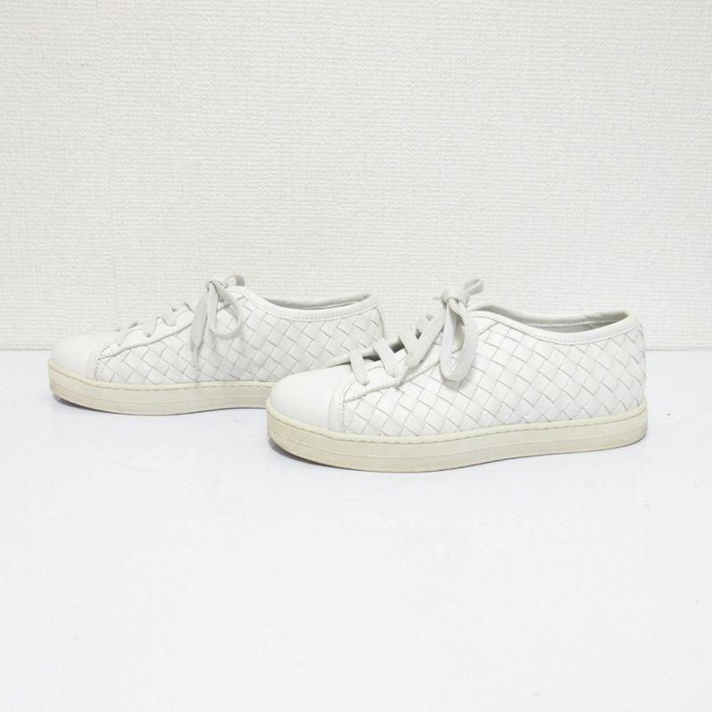 Good Bottega Veneta Intrecciato Leather Sneakers Size 34 Approx 21cm (8.27in)
