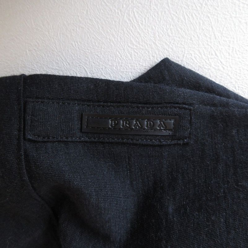 Prada Sport Wool And Silk V-neck Knit Cardigan With Pockets L Navy Women's Used