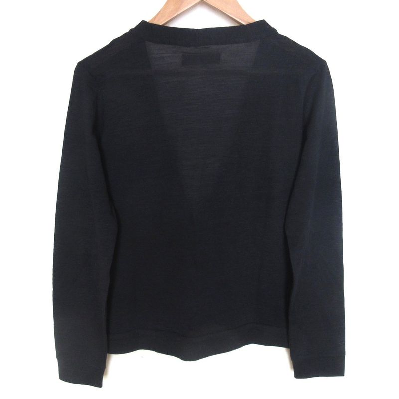 Prada Sport Wool And Silk V-neck Knit Cardigan With Pockets L Navy Women's Used