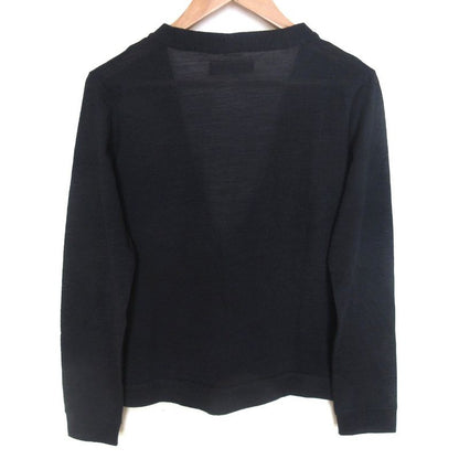 Prada Sport Wool And Silk V-neck Knit Cardigan With Pockets L Navy Women's Used