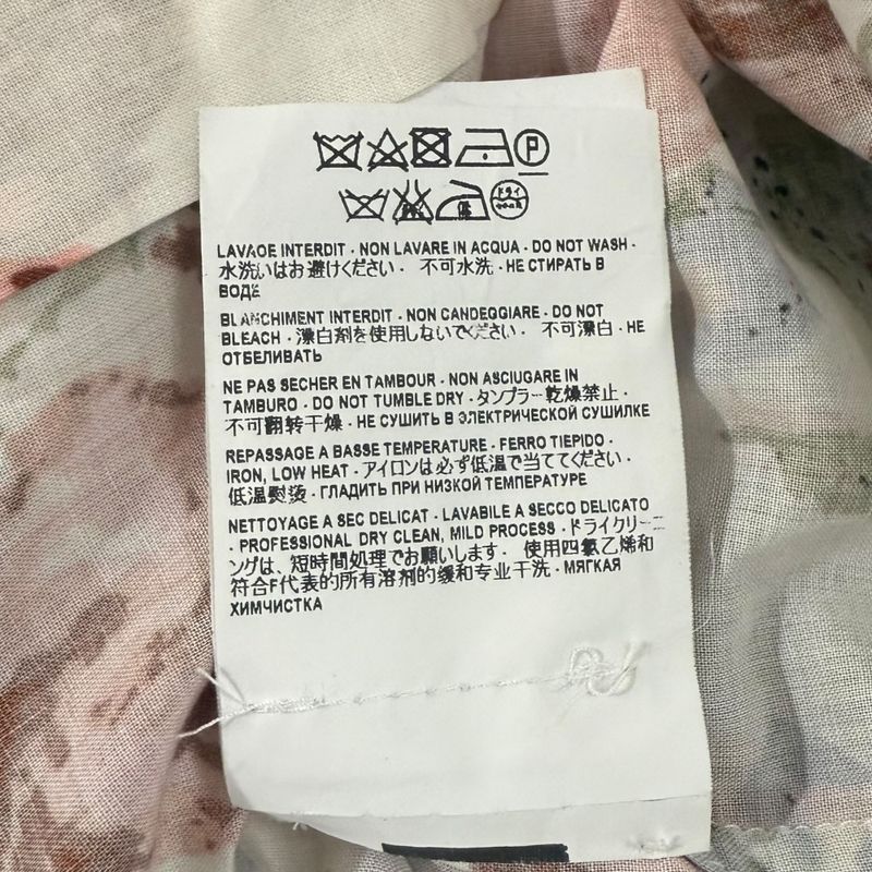 Saint Laurent Paris Eddy Period Long Sleeve Flower Print Shirt 34 White Women's