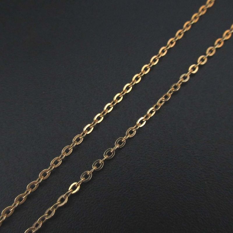 Christian Dior Oval Logo Necklace GP Gold Color Ladies Used