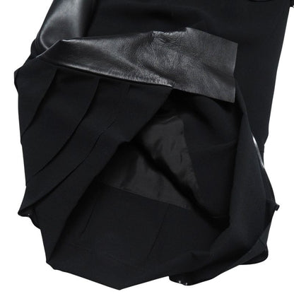 Louis Vuitton Dress Size 38 Lamb Leather Different Material Switched Ruffle