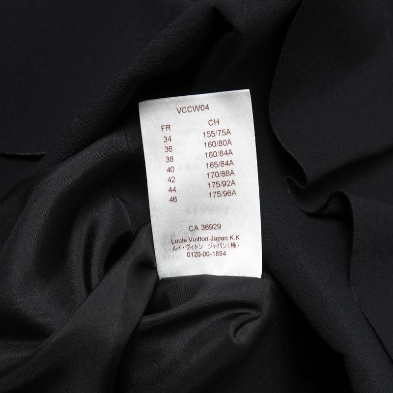 Louis Vuitton Dress Size 38 Lamb Leather Different Material Switched Ruffle