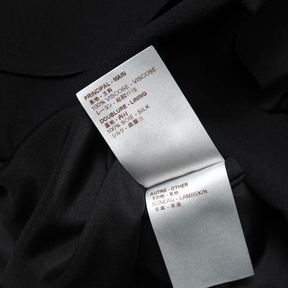 Louis Vuitton Dress Size 38 Lamb Leather Different Material Switched Ruffle