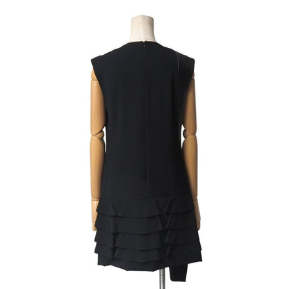 Louis Vuitton Dress Size 38 Lamb Leather Different Material Switched Ruffle
