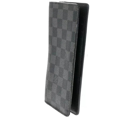Louis Vuitton Long Wallet Damier Graphite Black Leather N62665 68bs026
