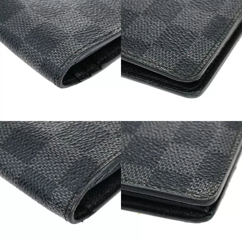 Louis Vuitton Long Wallet Damier Graphite Black Leather N62665 68bs026