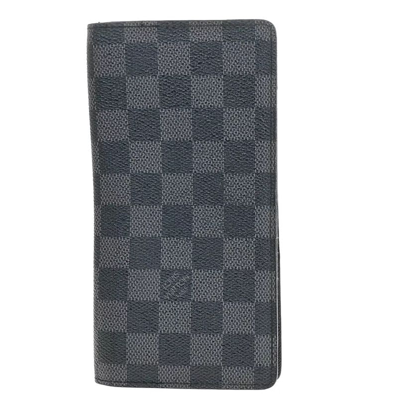 Louis Vuitton Long Wallet Damier Graphite Black Leather N62665 68bs026