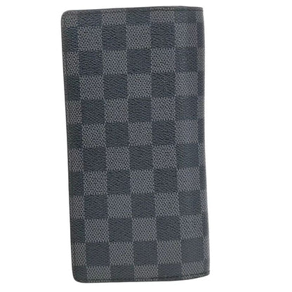 Louis Vuitton Long Wallet Damier Graphite Black Leather N62665 68bs026