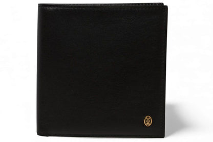 Cartier Wallet Men's Bifold Cartier Fold Wallet Leather Pasha De Cartier Black