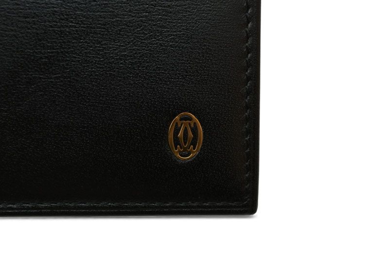 Cartier Wallet Men's Bifold Cartier Fold Wallet Leather Pasha De Cartier Black