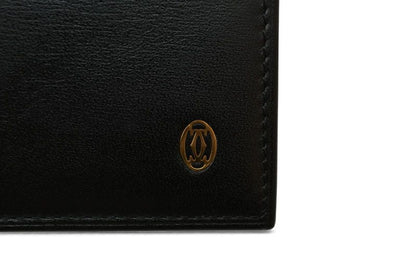 Cartier Wallet Men's Bifold Cartier Fold Wallet Leather Pasha De Cartier Black