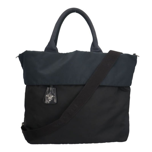 Prada Reversible Shoulder Bag Nylon Black Men's Prada Preowned Prada