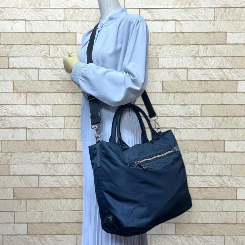 Prada Reversible Shoulder Bag Nylon Black Men's Prada Preowned Prada