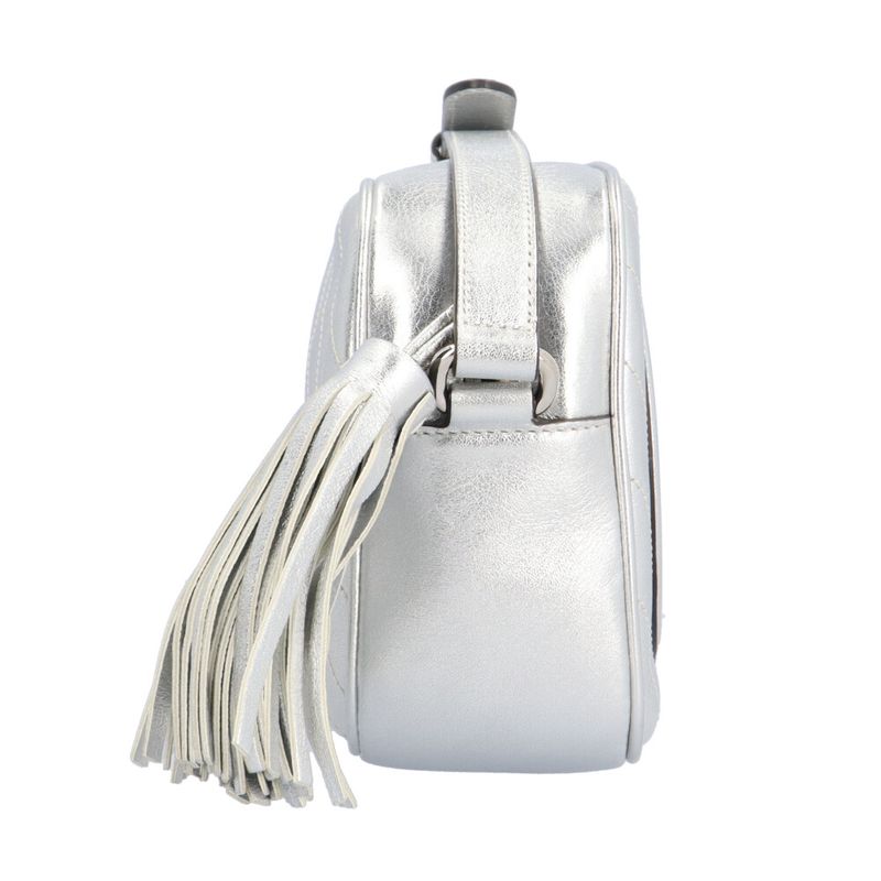 Gucci Blondi Small Shoulder Bag Leather 742360 Silver Ladies Gucci Preowned