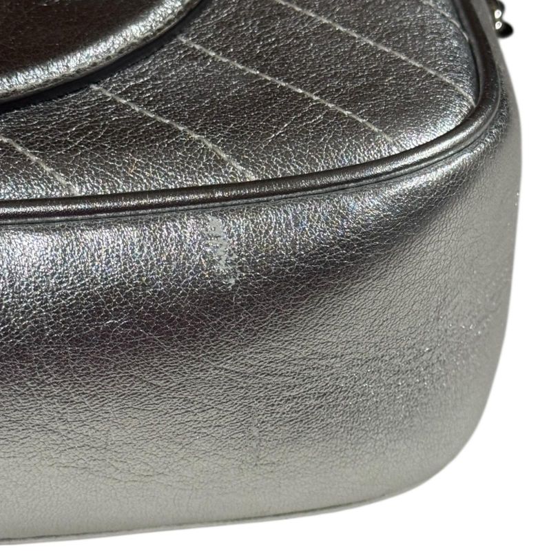 Gucci Blondi Small Shoulder Bag Leather 742360 Silver Ladies Gucci Preowned