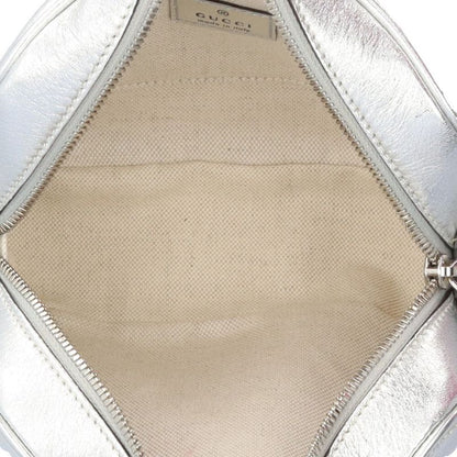 Gucci Blondi Small Shoulder Bag Leather 742360 Silver Ladies Gucci Preowned