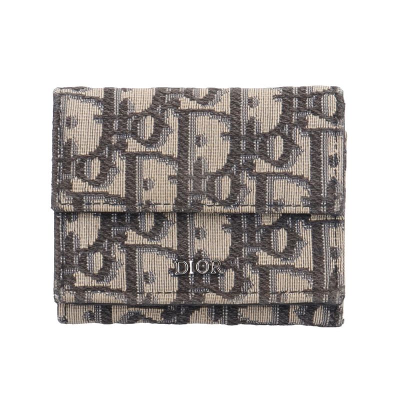 Dior Oblique Trifold Wallet Canvas Women's Dior Preowned Dior
