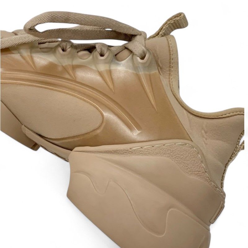 Christian Dior D-connect Sneakers Shoes Rubber Fabric Leather Pink Beige Logo