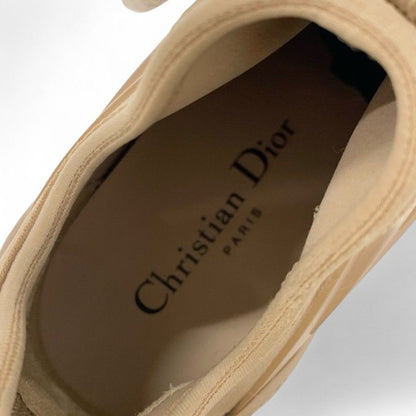 Christian Dior D-connect Sneakers Shoes Rubber Fabric Leather Pink Beige Logo