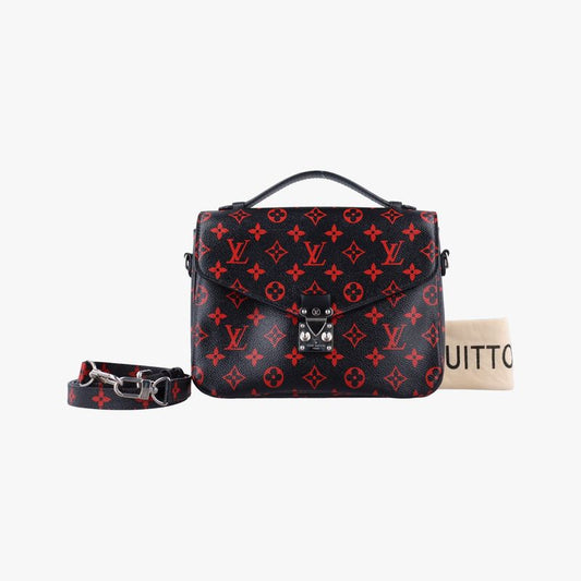 Louis Vuittonpochette Metis MM Noir Black × Rouge Monogram Unfrage M41462 Dr0127